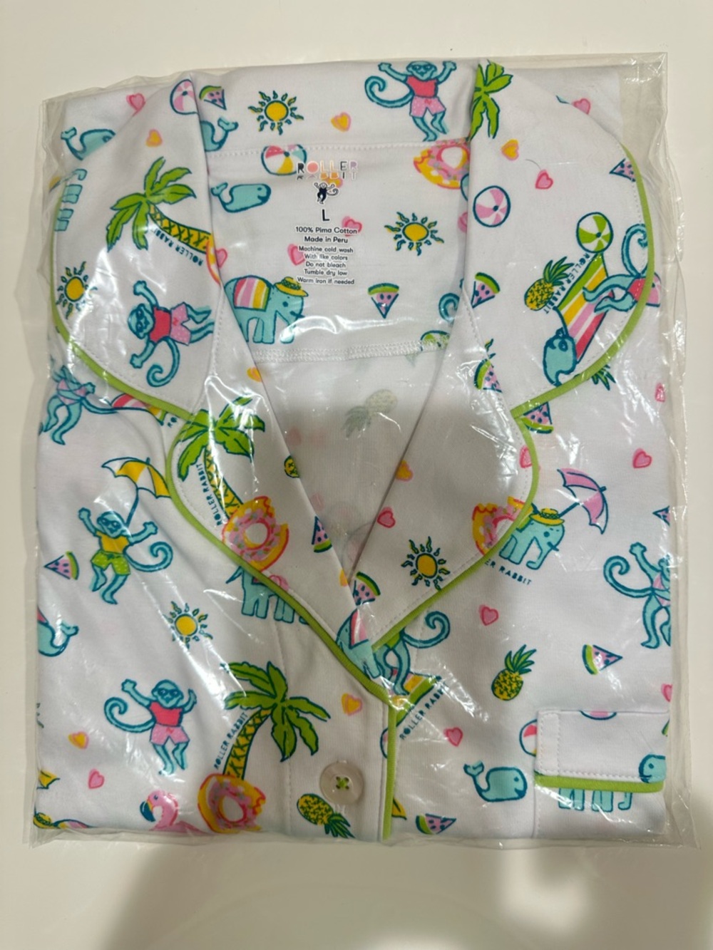 Roller Rabbit White pool party polo Pajama Set